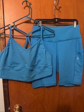 Blue Torrid Activewear Set - Sports Bra and Bike Shorts